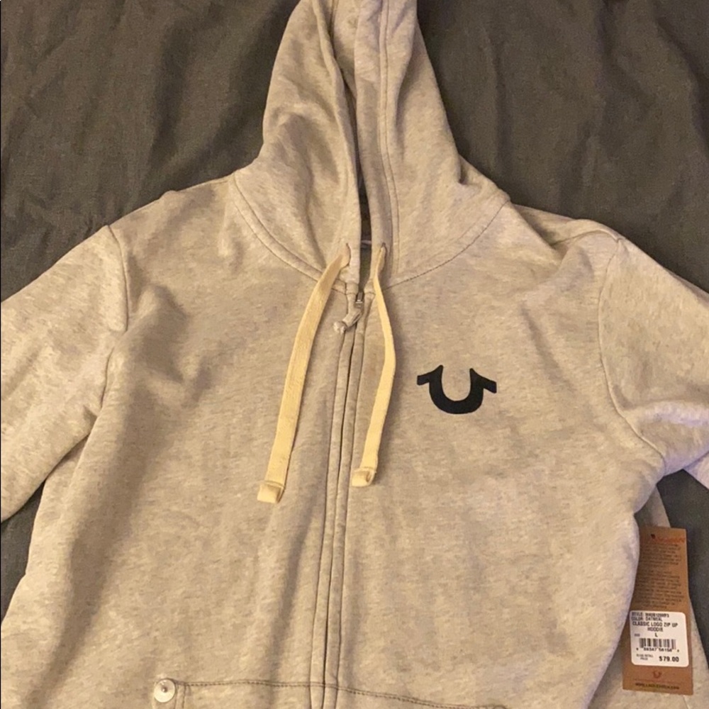 COPY - True Religion Zip Up Hoddie -Color: Oatmeal (L)